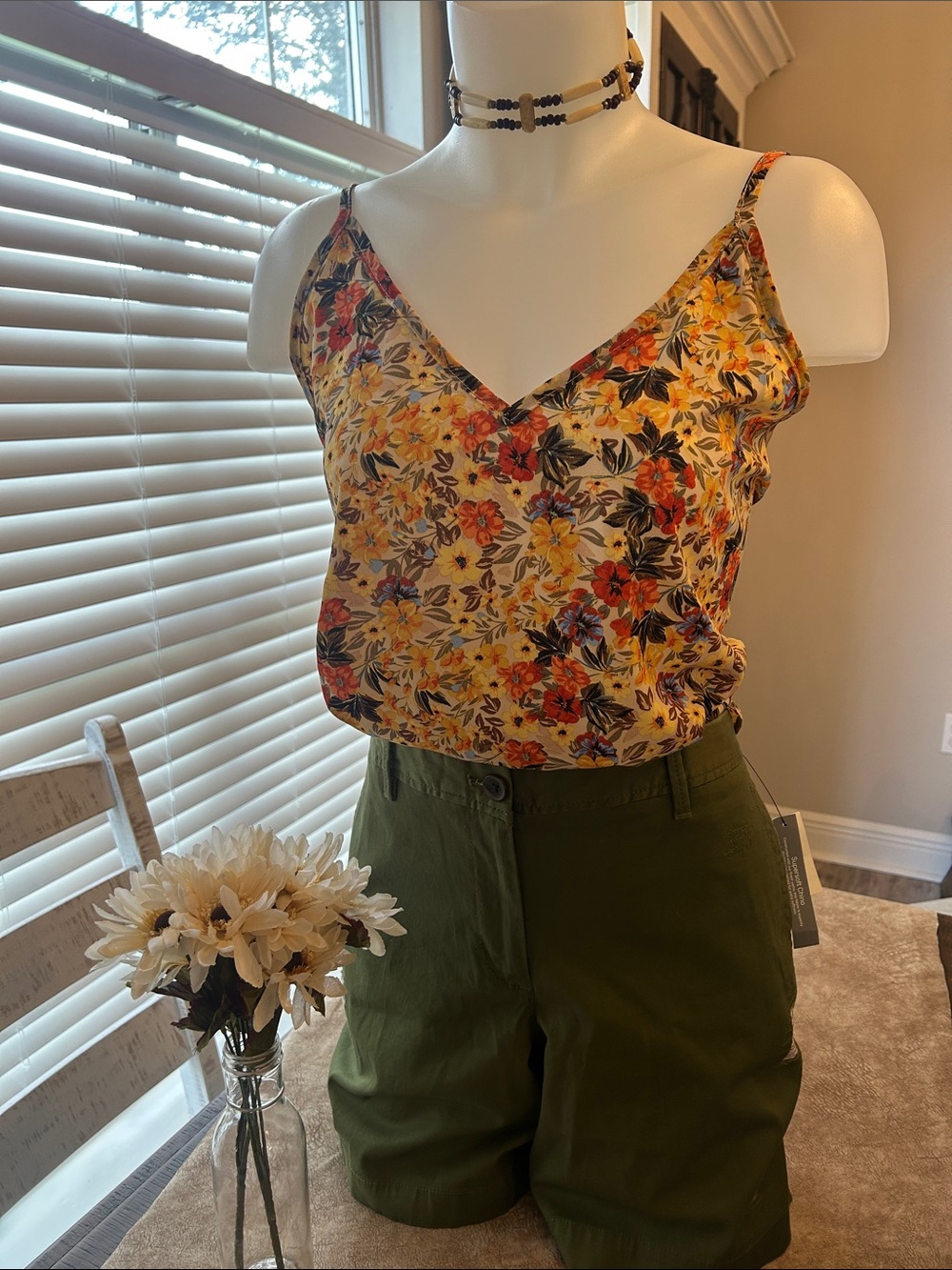 2pc.-Talbots NWT Shorts and a Free Floral Yellow V-Neck Camisole Top😍😍